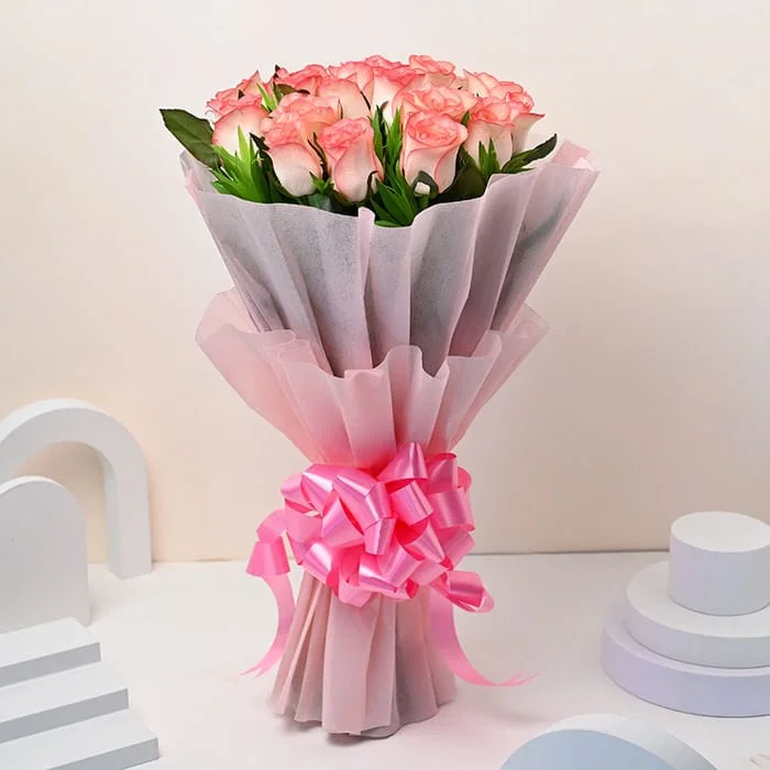 baby pink roses bouquet